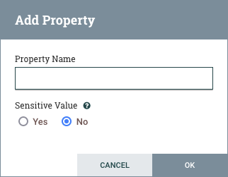 Add Property with Sensitive Value status