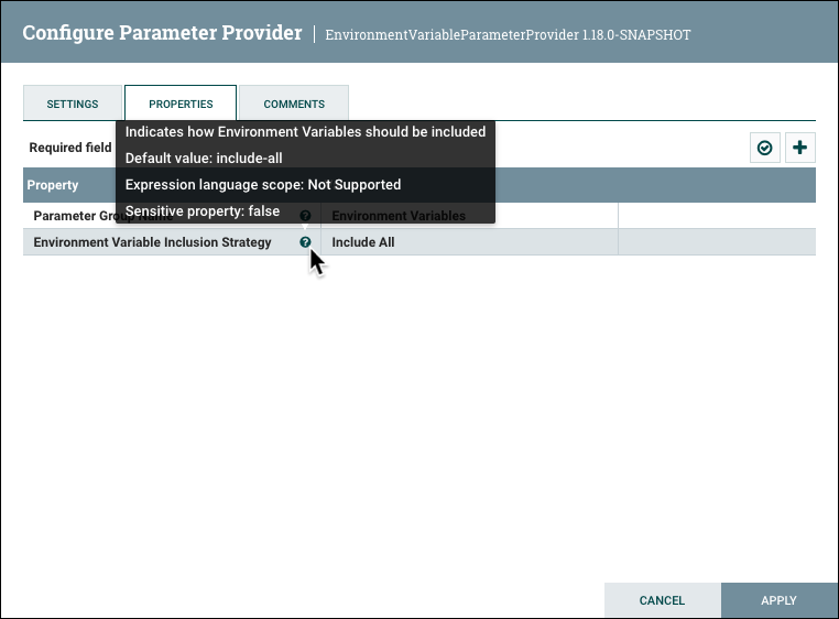 Configure Parameter Provider Properties