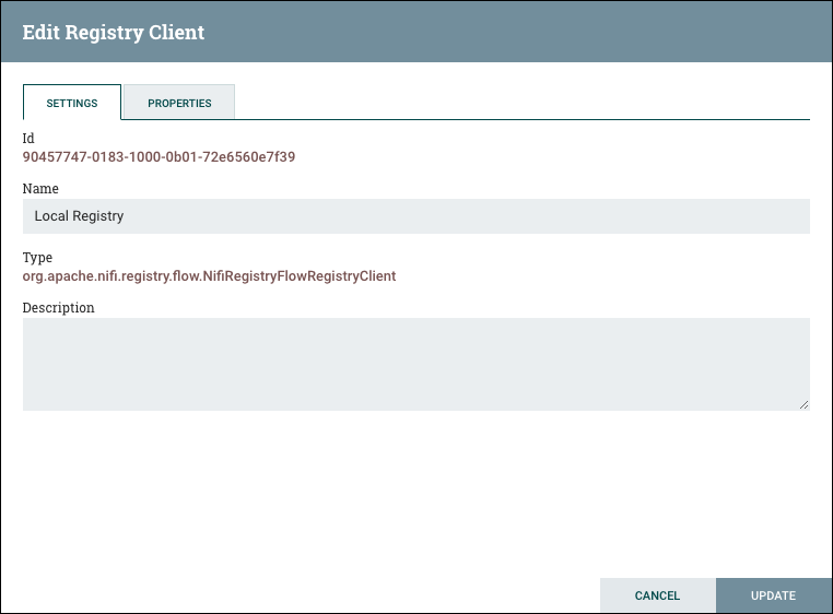 Registry Client Settings