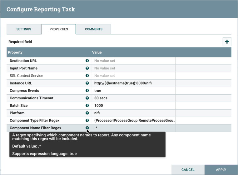 data toolbar regex filter