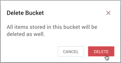 Delete Bucket Dialog