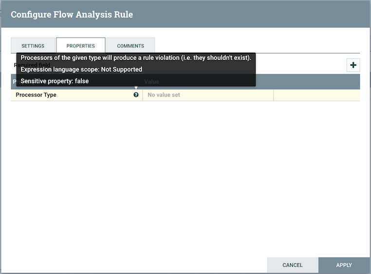 Configure Flow Analysis Rule Properties