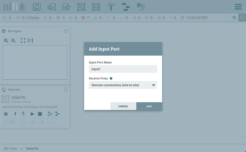 Add Input Port for Site-to-Site