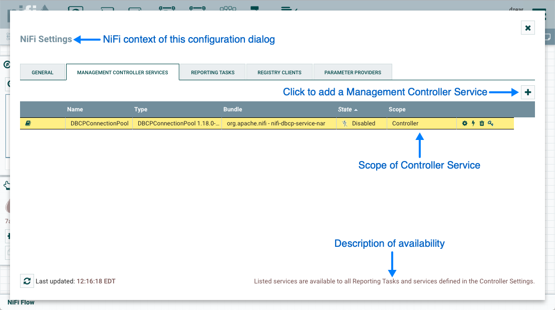 Controller Services Tab