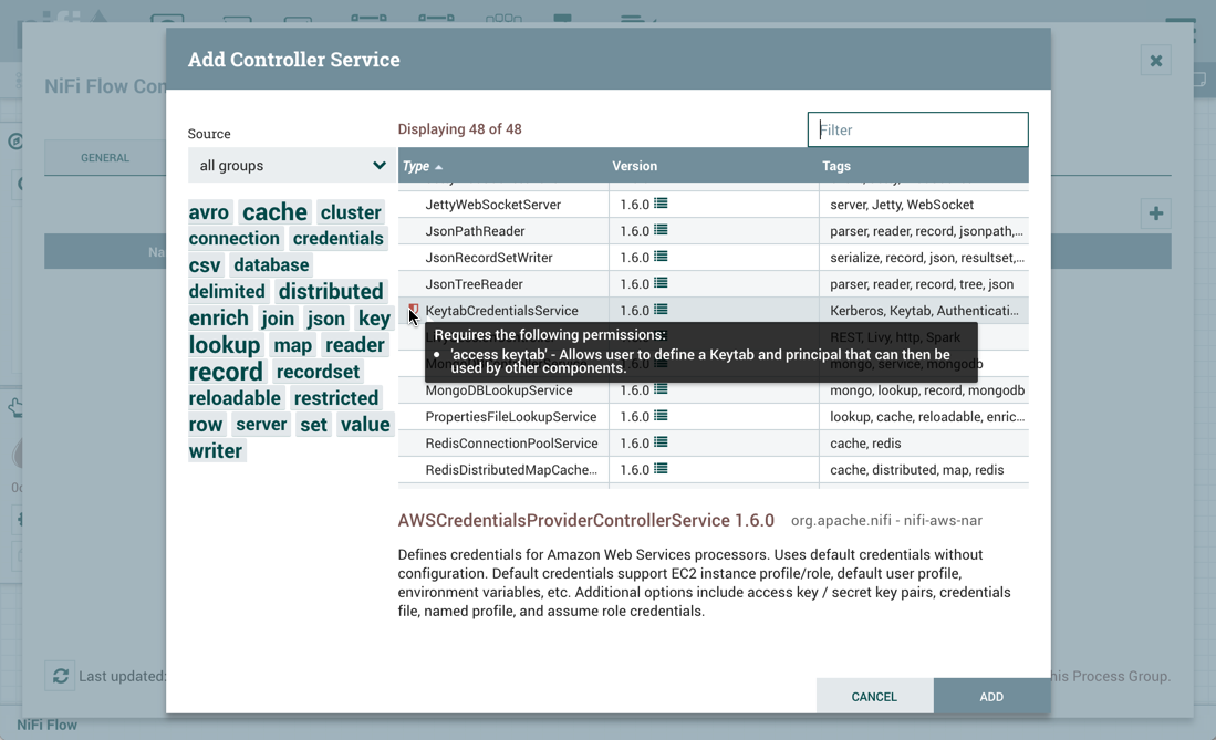 KeytabCredentialService Required Permissions