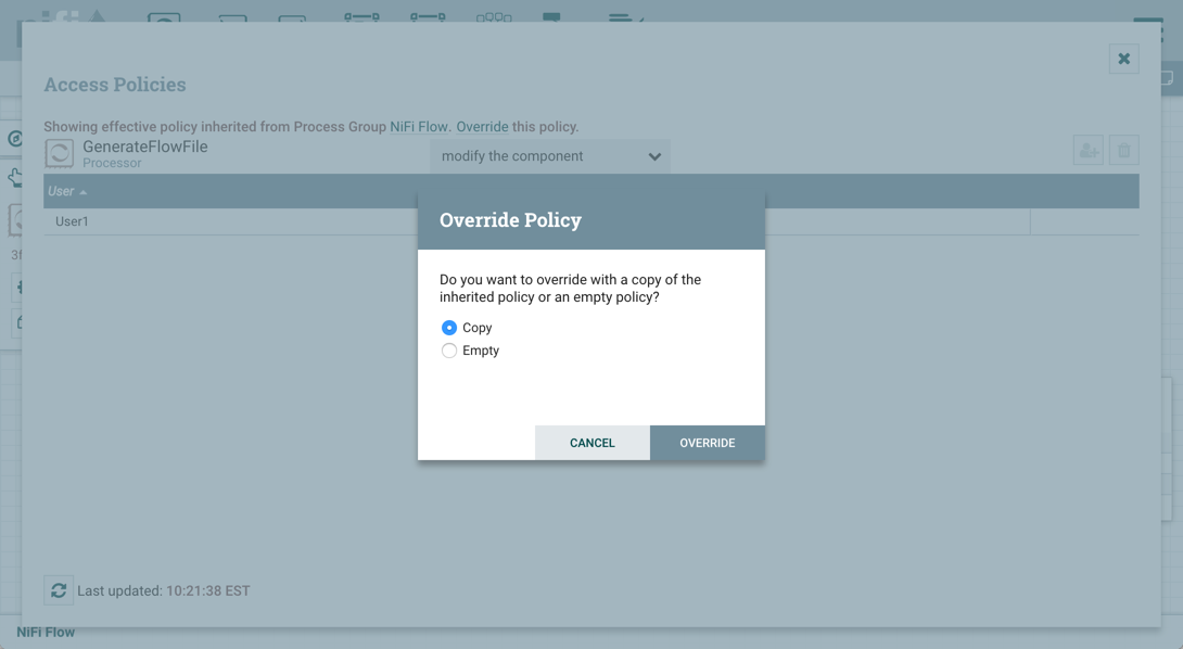 Create Override Policy