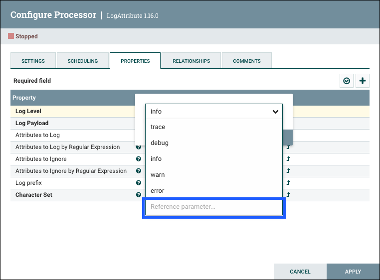 Reference Parameter Option